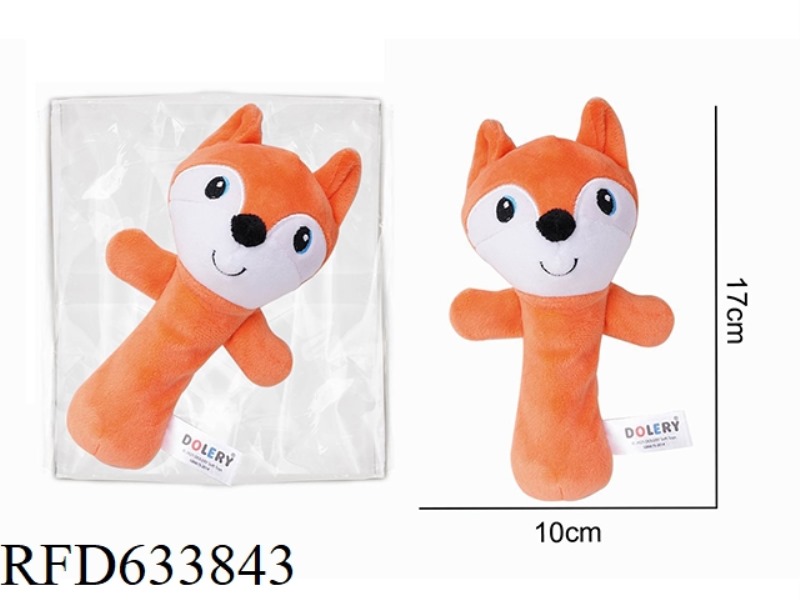 PLUSH FOX HOLDING BELL BB STICK BABY SOOTHING TOY