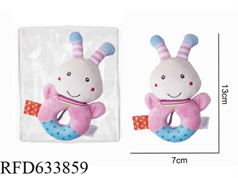 PLUSH BEE ROUND HAND-HELD BELL BABY TOY