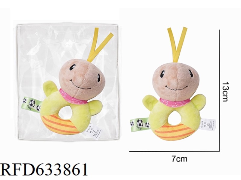 PLUSH TURTLE ROUND HAND-HELD BELL BABY TOY