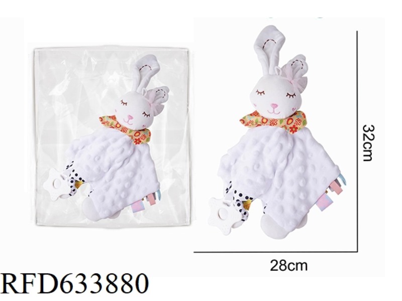 WHITE RABBIT BABY SOOTHING TOWEL PLUSH DOLL