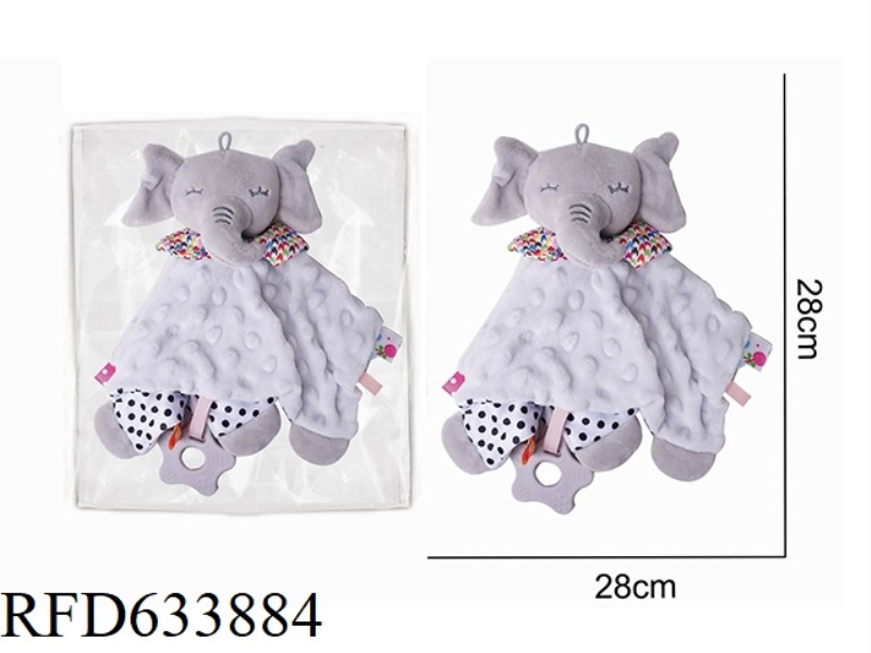 GREY ELEPHANT BABY SOOTHING TOWEL PLUSH DOLL