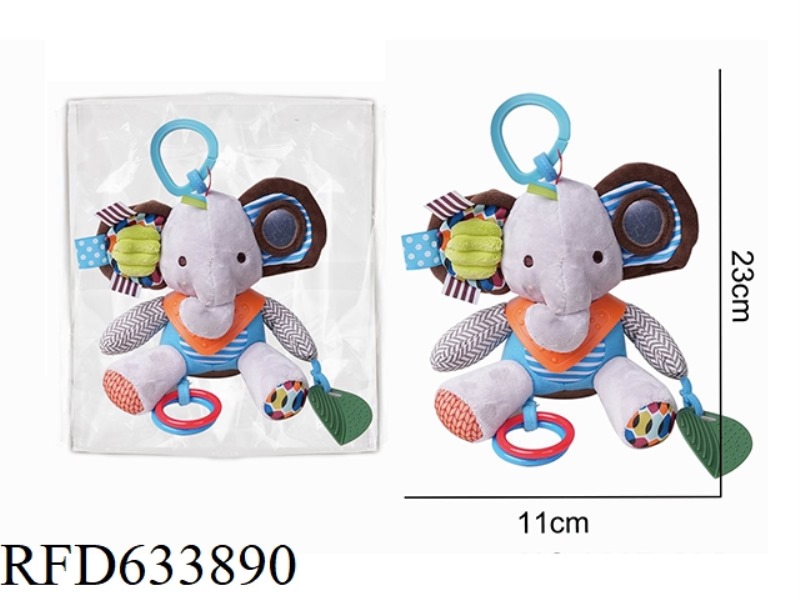 PLUSH SCARF MONKEY STROLLER BEDSIDE PENDANT, BELL RINGING BABY TOY