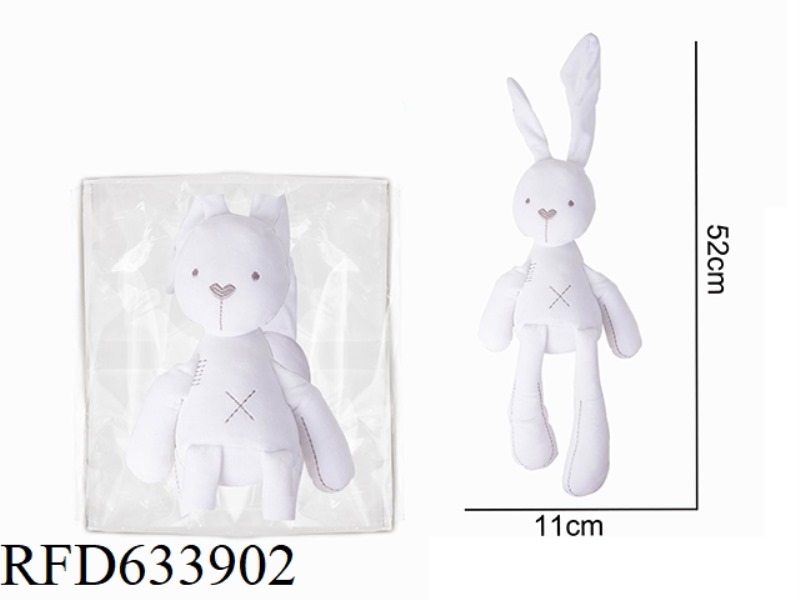WHITE LONG LEGGED RABBIT SOOTHES PLUSH TOY