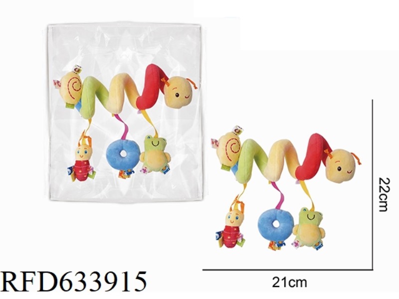 CATERPILLAR PENDANT SOOTHES THE BED WITH PLUSH TOYS