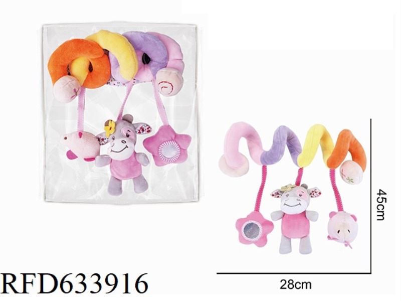 PINK DONKEY PENDANT SOOTHING BED WRAP PLUSH TOY