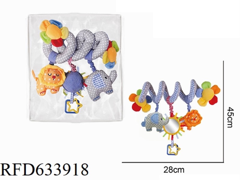 FIVE COLOR FLOWER ELEPHANT LION PENDANT, SOOTHING BED WRAPPED PLUSH TOY
