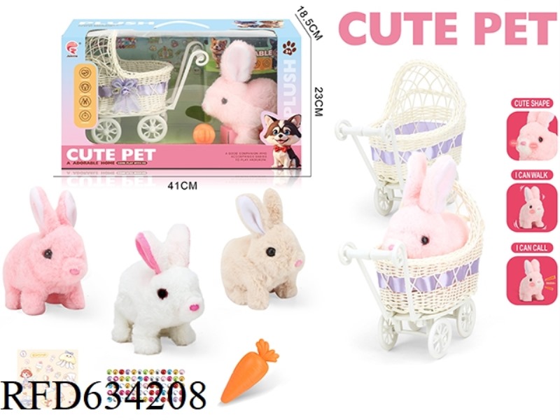 CUTE RABBIT MADE BASKET CART