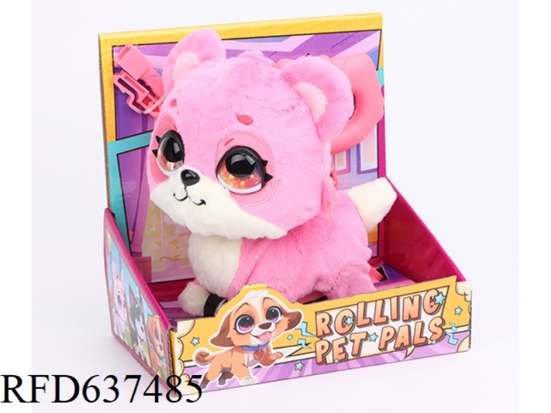 PUSH-SLIP PET ROSE RED BEAR