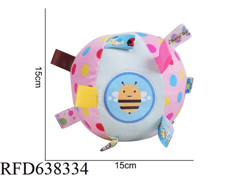 STUFFED ANIMAL DOLOLO RATTLE BALL BEE B