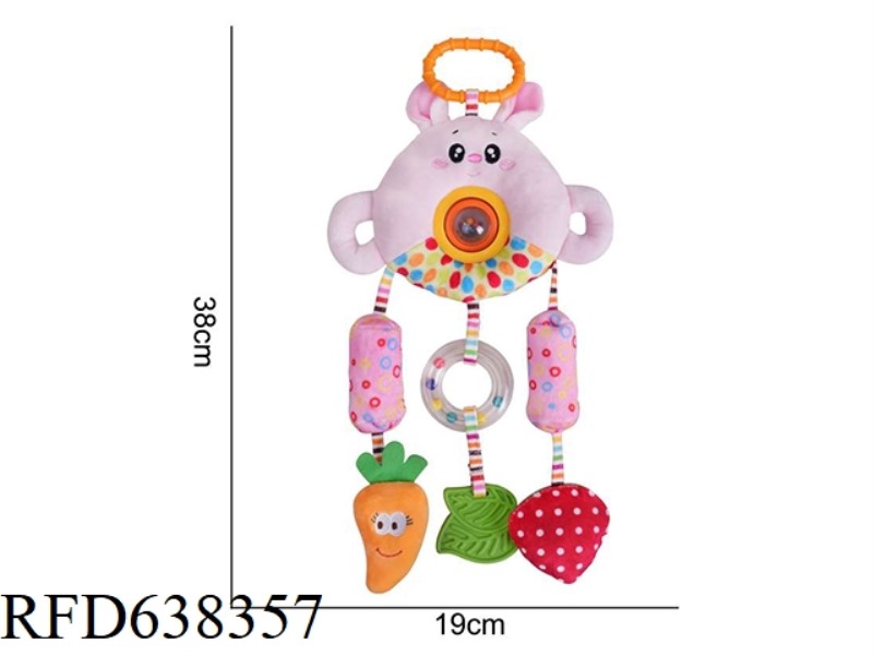 HAPPY MONKEY STUFFED ANIMAL ROTATING WAVE BIG WIND BELL RABBIT [6] K-1H