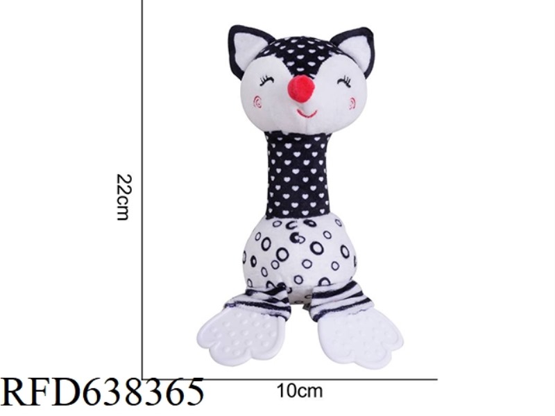 STUFFED ANIMAL TOLOLO BLACK AND WHITE [HAND STICK] FOX