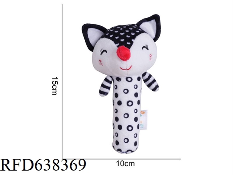 STUFFED TOLOLO BLACK AND WHITE LOLLIPOP FOX