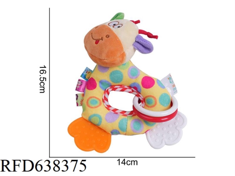 HAPPY MONKEY STUFFED ANIMAL TOOTH GLUE ROUND HAND BELL YELLOW DEER 【 ZIPPER BAG 】 K-1M