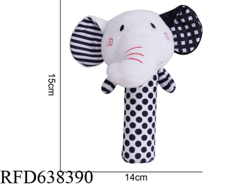 STUFFED ANIMAL TOLOLO BLACK AND WHITE LOLLIPOP ELEPHANT