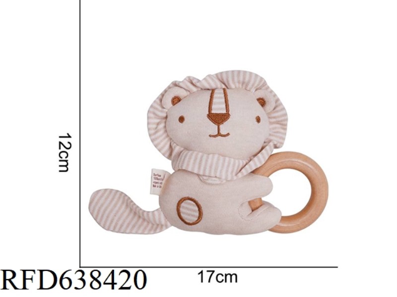 STUFFED ANIMAL KAKIBLIN ORGANIC COTTONWOOD HAND RING LION