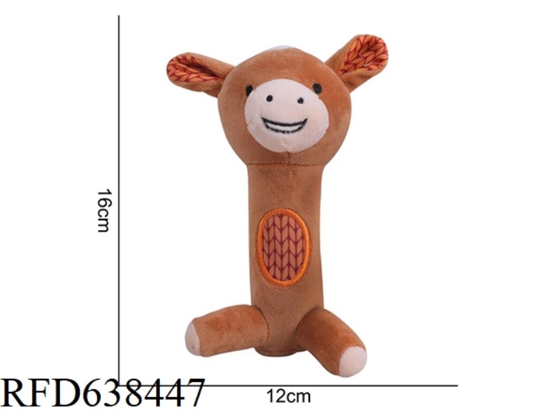 STUFFED ANIMAL DOLOLO HAND STICK BROWN DEER