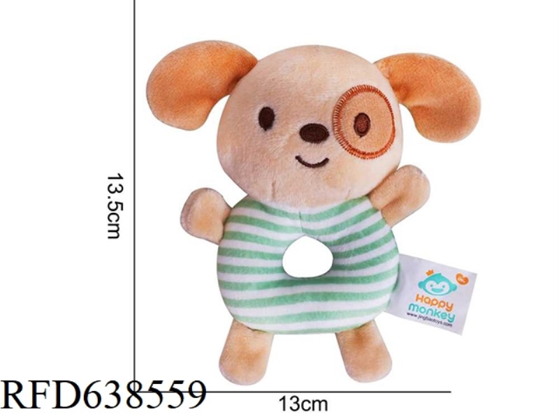PLUSH TOY TOLOLO ROUND HAND BELL (LIGHT COLOR) DOG 【 BAG 】
