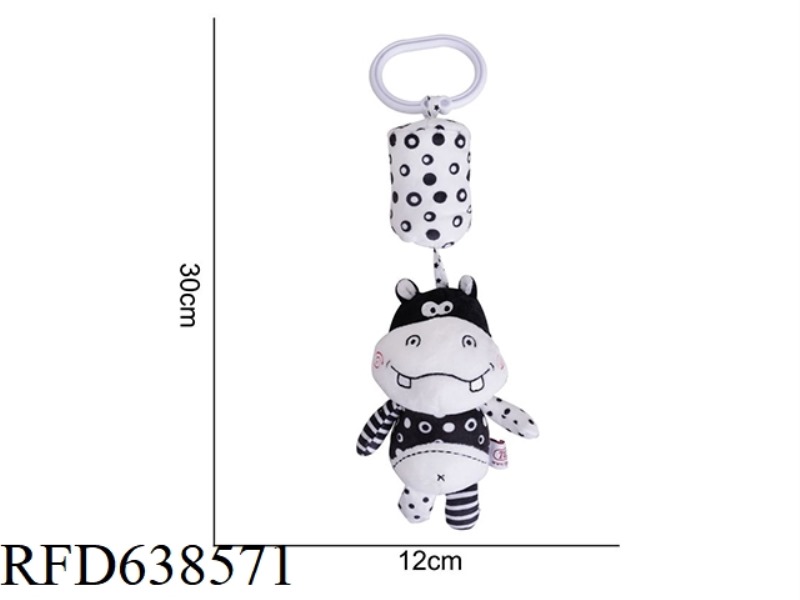 PLUSH TOY TOLOLO BLACK AND WHITE WIND CHIMES HANGING COW