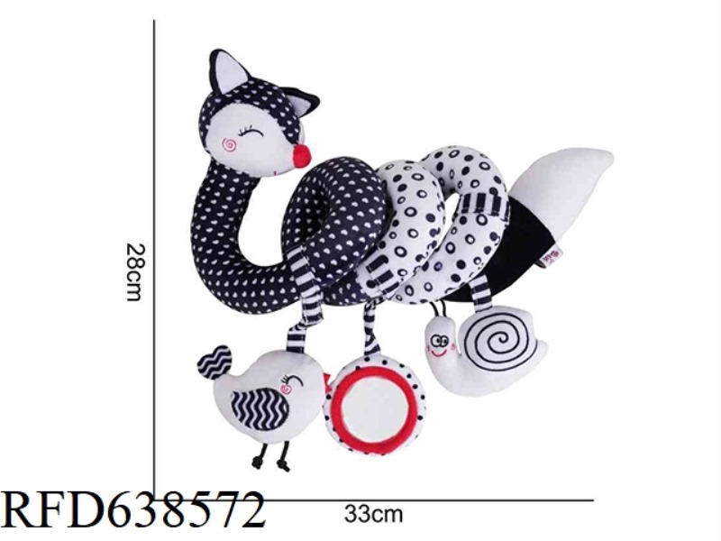 PLUSH TOLOLO BLACK AND WHITE BED AROUND FOX RED EARS [16]