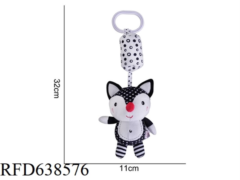 STUFFED ANIMAL TOLOLO BLACK AND WHITE WIND CHIMES FOX