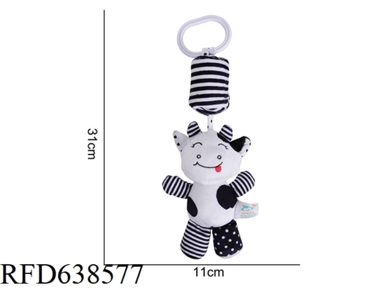 STUFFED ANIMAL TOLOLO BLACK AND WHITE WIND CHIME HIPPO