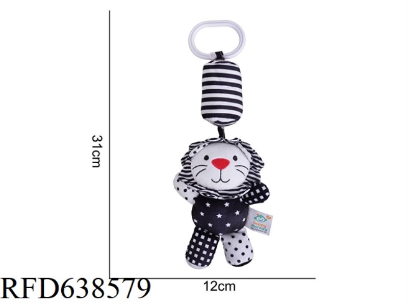 PLUSH TOY TOLOLO BLACK AND WHITE WIND CHIMES PENDANT LION