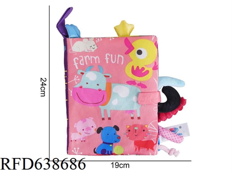PLUSH TOY KIDSBOOKS TAIL CLOTH BOOK FARM [PINK]