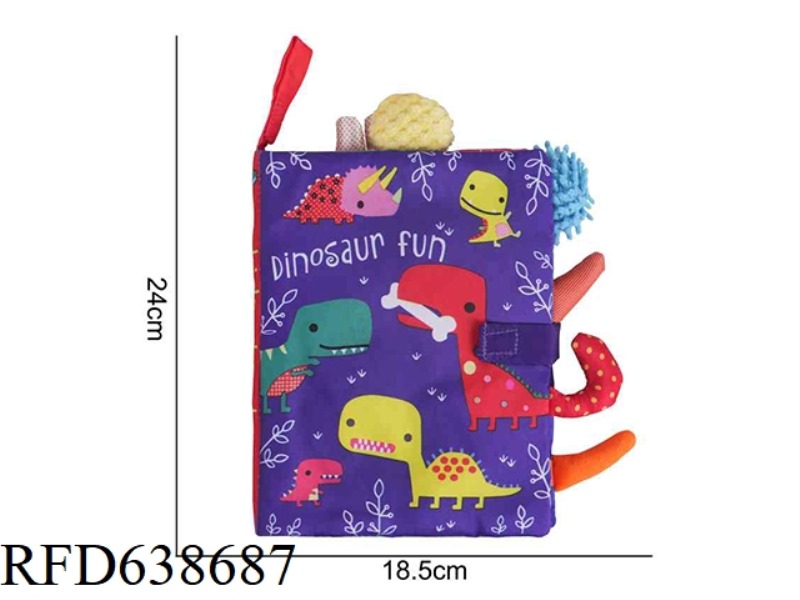 PLUSH TOY KIDSBOOKS TAIL CLOTH BOOK DINOSAUR [PURPLE]
