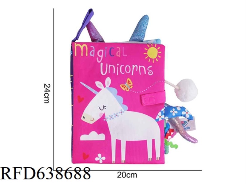 PLUSH TOY KIDSBOOKS TAIL CLOTH BOOK UNICORN 【 ROSE RED 】