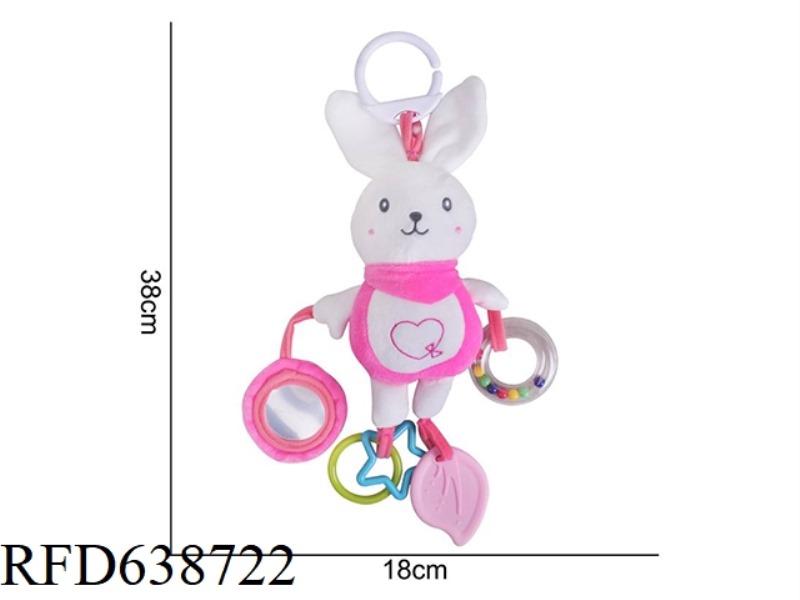 PLUSH TOY DOLERY COLOR BIG BED HANGING ROSE RED RABBIT