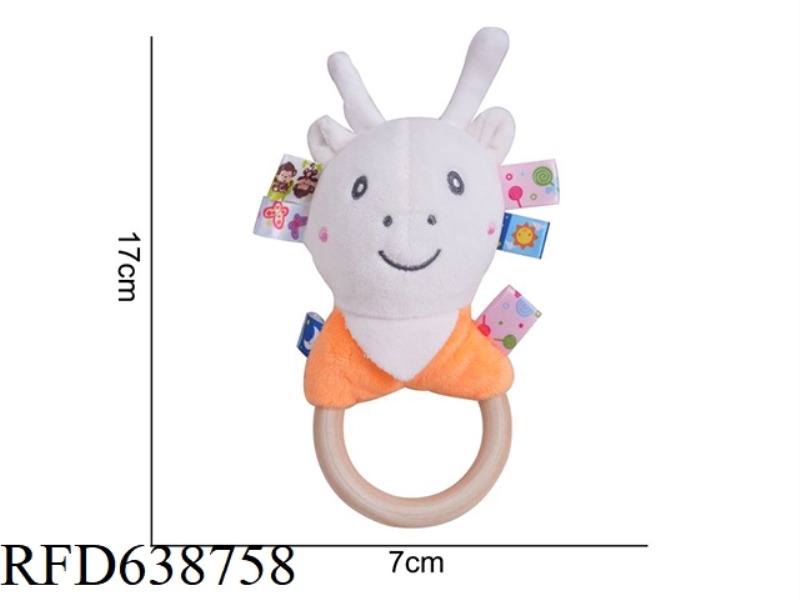 PLUSH TOY DOLERY COLORED WOODEN RING HAND RING ELK