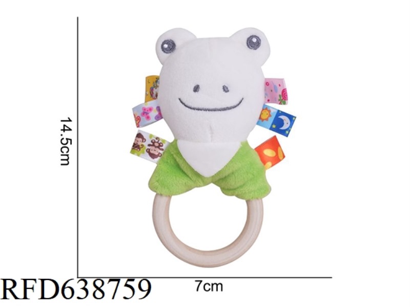 PLUSH TOY DOLERY COLORED WOODEN RING HAND RING FROG