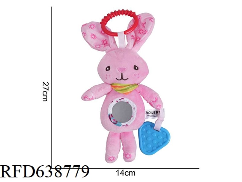 PLUSH TOY DOLERY WIND CHIMES MIRROR BED HANGING PINK RABBIT G-6B