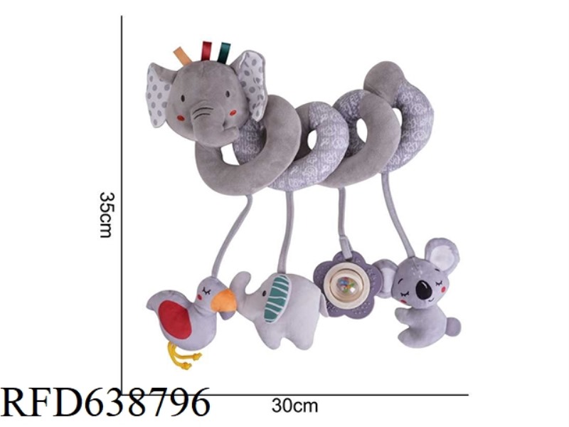 PLUSH AIPINQI BED WRAPPED AROUND GREY ELEPHANT HEAD