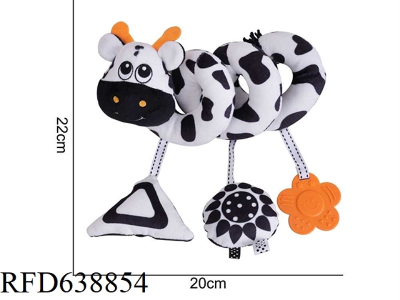 PLUSH AIPINQI BLACK AND WHITE BED WRAPPED WITH YELLOW TOOTH GLUE DEER [-13] F-1C