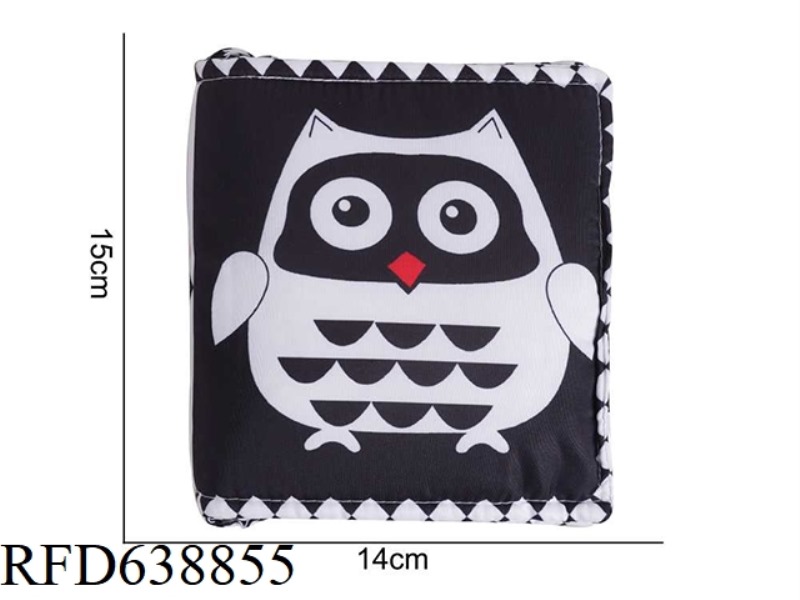 STUFFED ANIMAL AIPINQI BLACK AND WHITE BED OWL F-3A