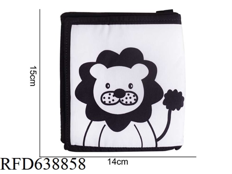 PLUSH AIPINQI BLACK AND WHITE BED SURROUNDED BY LION F-3D