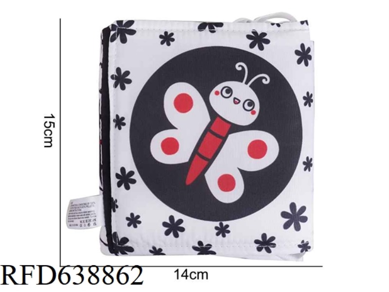 PLUSH TOY AIPINQI BLACK AND WHITE RED BED SURROUNDED BY BUTTERFLY [WHITE SNOWFLAKE] F-3H