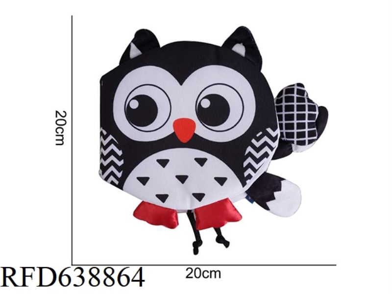 STUFFED ANIMAL AIPINQI BLACK AND WHITE TAIL CLOTH BOOK OWL