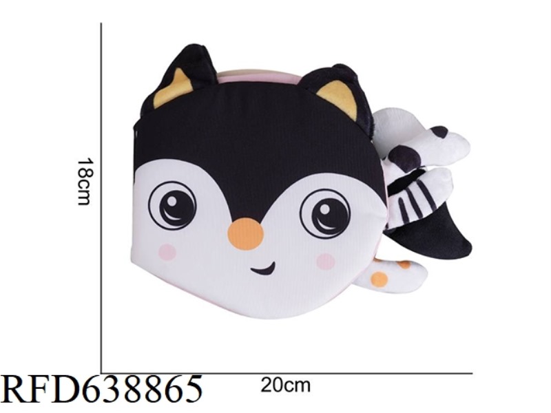 PLUSH TOY AIPINQI BLACK AND WHITE ANIMAL TAIL BAB BOOK FOX