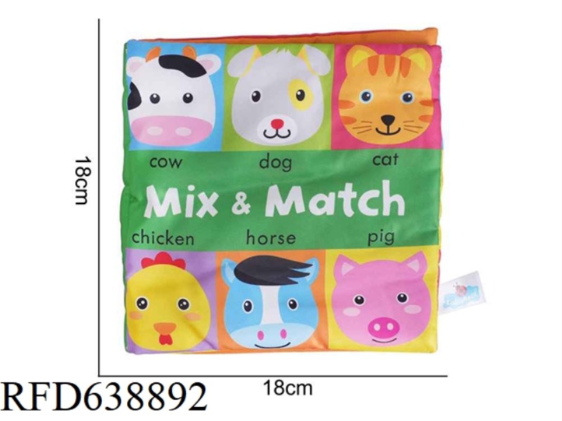 STUFFED ANIMAL LAKAROSE FACE PAIRED WITH CLOTH BOOK FARM ANIMAL I-L