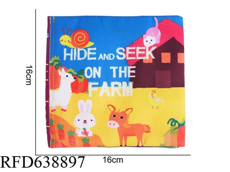 PLUSH TOY KIDSBOOKS HIDE AND SEEK CLOTH BOOK FARM
