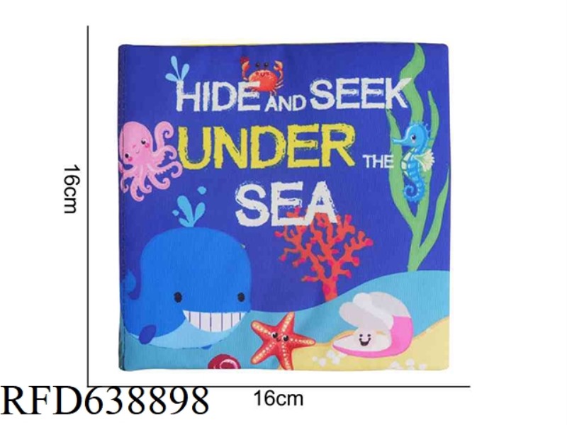 PLUSH TOY KIDSBOOKS HIDE AND SEEK CLOTH BOOK SEA ANIMALS