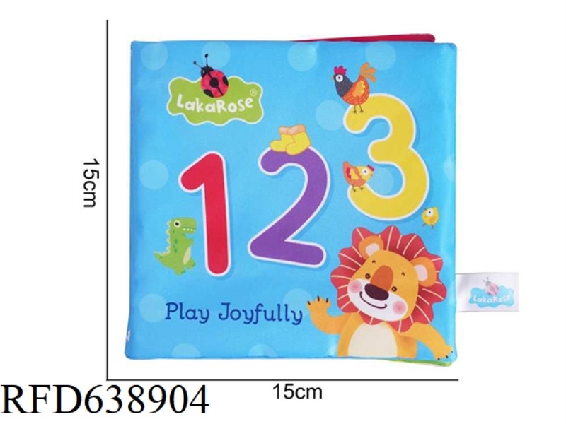PLUSH TOY LAKAROSE COGNITIVE CLOTH BOOK NUMBER (BLUE) I-H