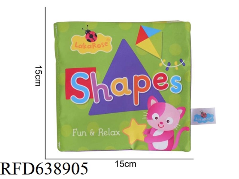 PLUSH TOY LAKAROSE COGNITIVE CLOTH BOOK [TRADITIONAL + ENGLISH] SHAPE (GREEN) C-D