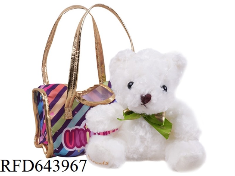20 CM BOW TEDDY BEAR PLUSH TOY+HANDBAG