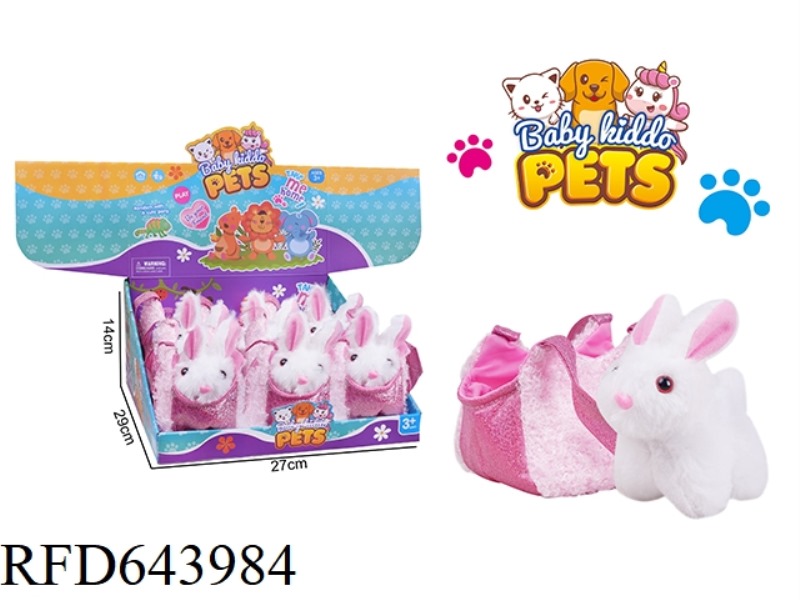 PULL THE TAIL WAGGING PLUSH RABBIT+HANDBAG 6PCS