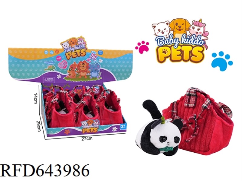CABLE WAGGING TAIL PLUSH PANDA+HANDBAG 6PCS