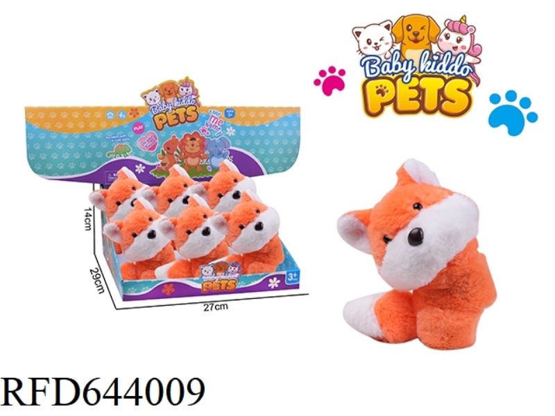 PLUSH ORANGE FOX SNAP RING 6PCS