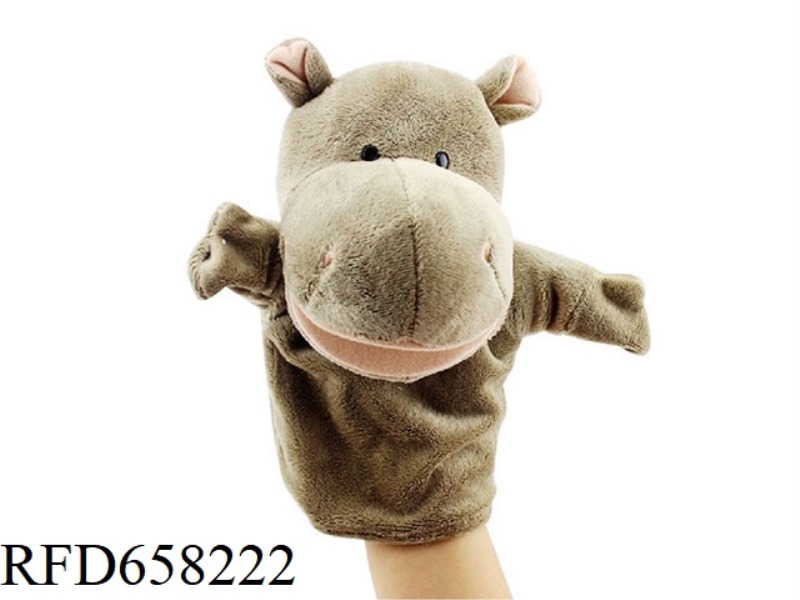 HIPPO CARTOON ANIMAL HAND PUPPET PLUSH DOLL
